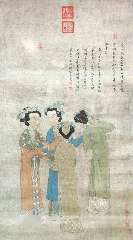 唐伯虎画人物，令人惊艳！_唐寅_立轴_宫妓