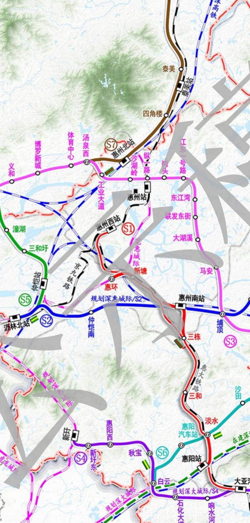 惠州铁路规划图图片