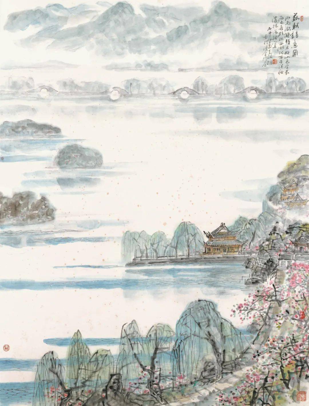 先考楳嶺真蹟鏡餅画 箱 西湖敬题 吴山明的西湖画缘，与黄宾虹先生的一次邂逅_搜狐网