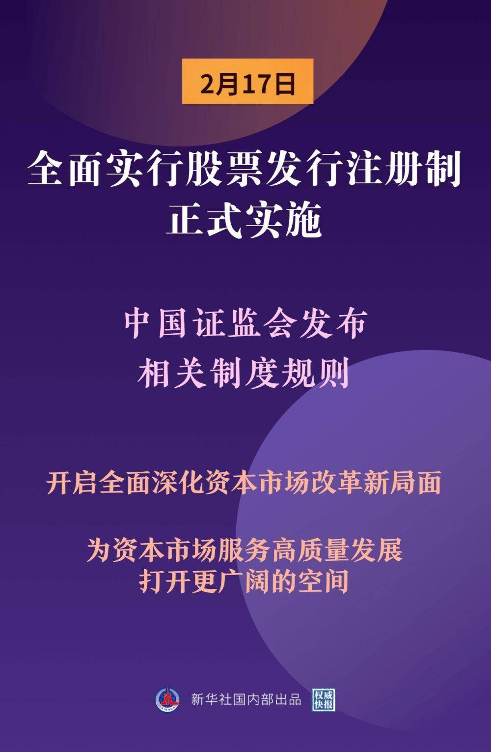 权威快报丨全面实行股票发行注册制正式实施