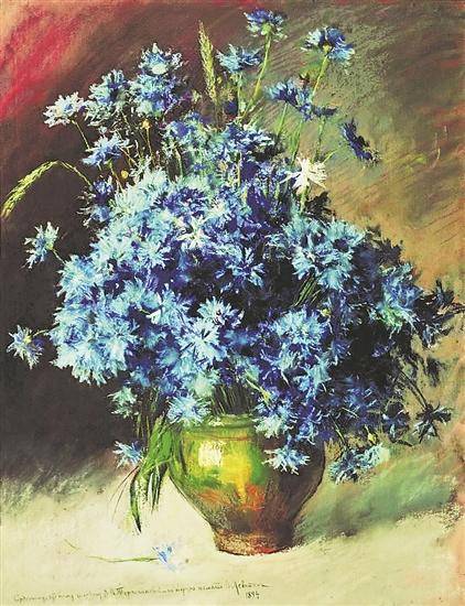 矢车菊_艾萨克·列维坦