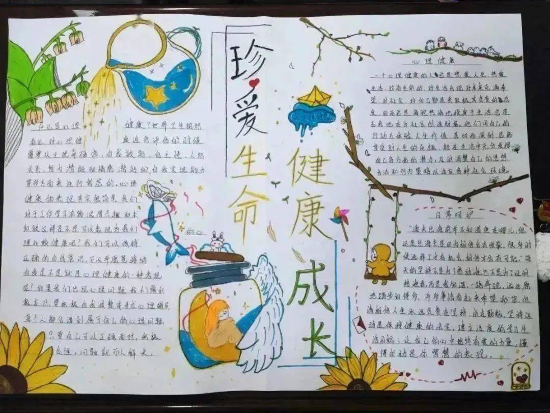 手抄报展示|珍爱生命,健康成长._护理_教育_高小