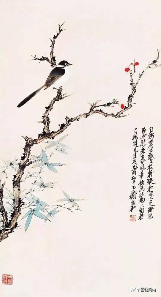 谢稚柳的红叶小鸟_作品_绘画_成就