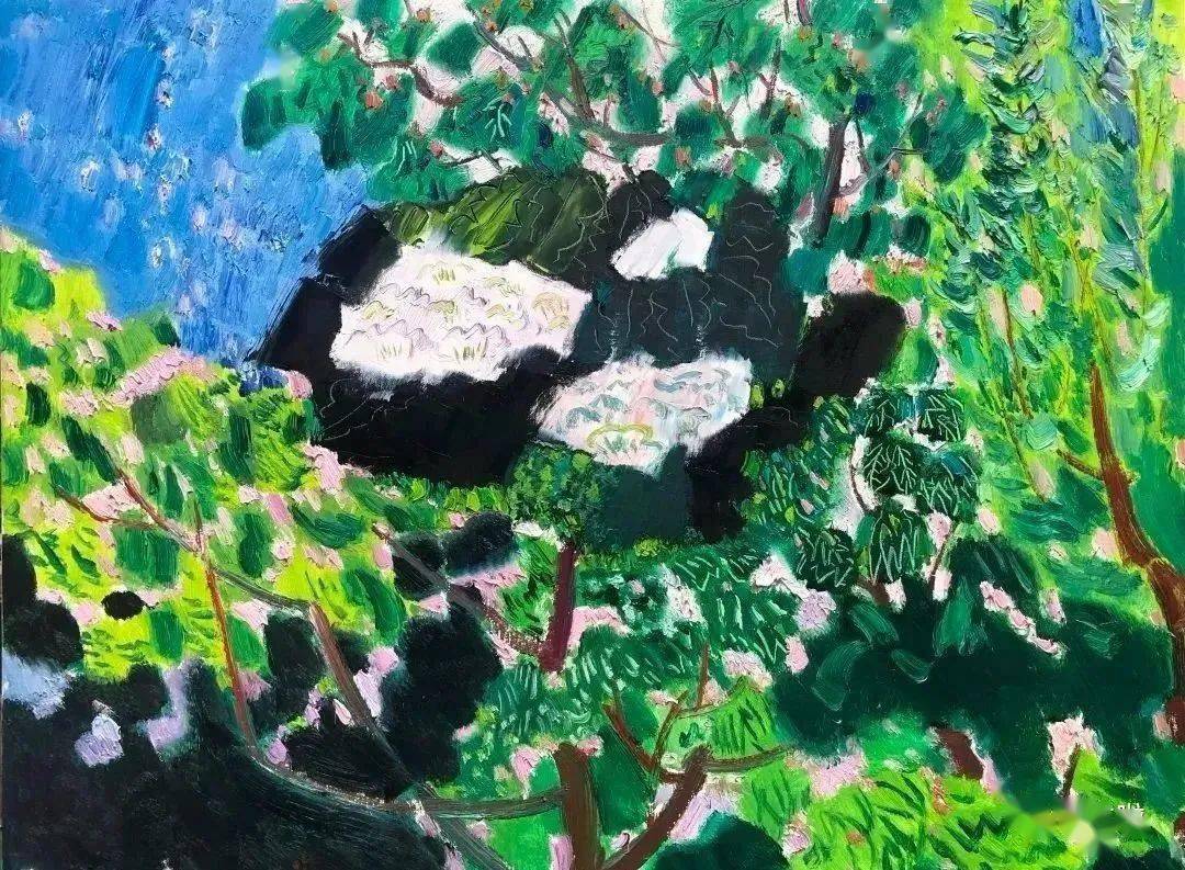 【写生啦】春风花草香——王克举风景作品_cm_油画_布面
