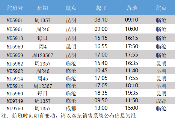 临沧机场航班图片