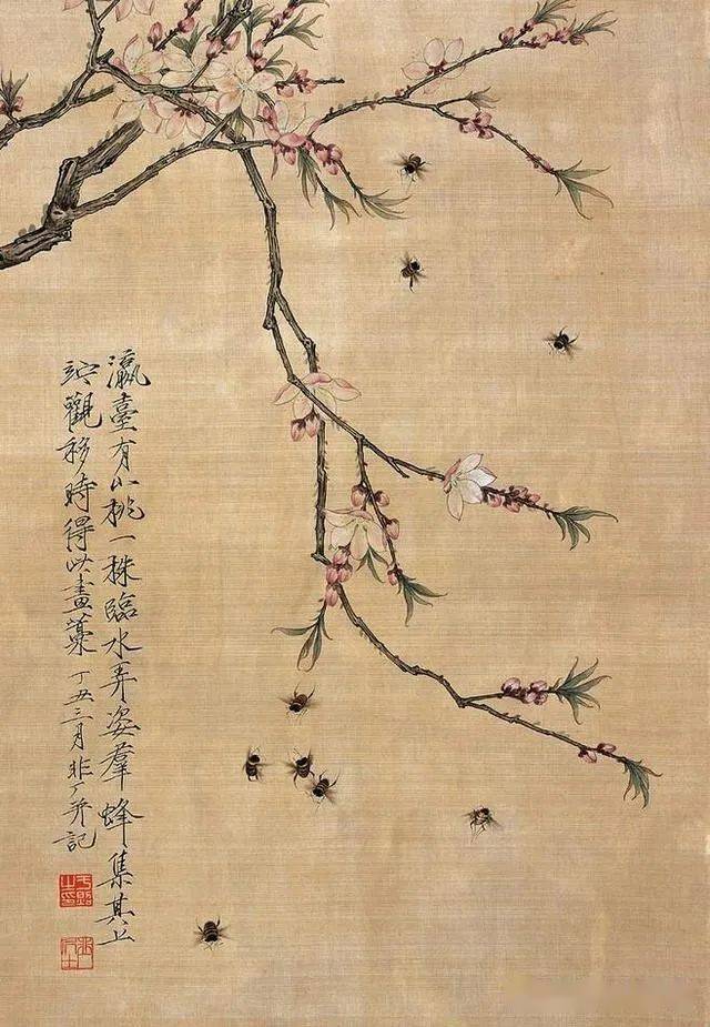 阳春三月,桃之夭夭,看看大师们笔下的十里桃花!_花鸟画_笔墨_山水画