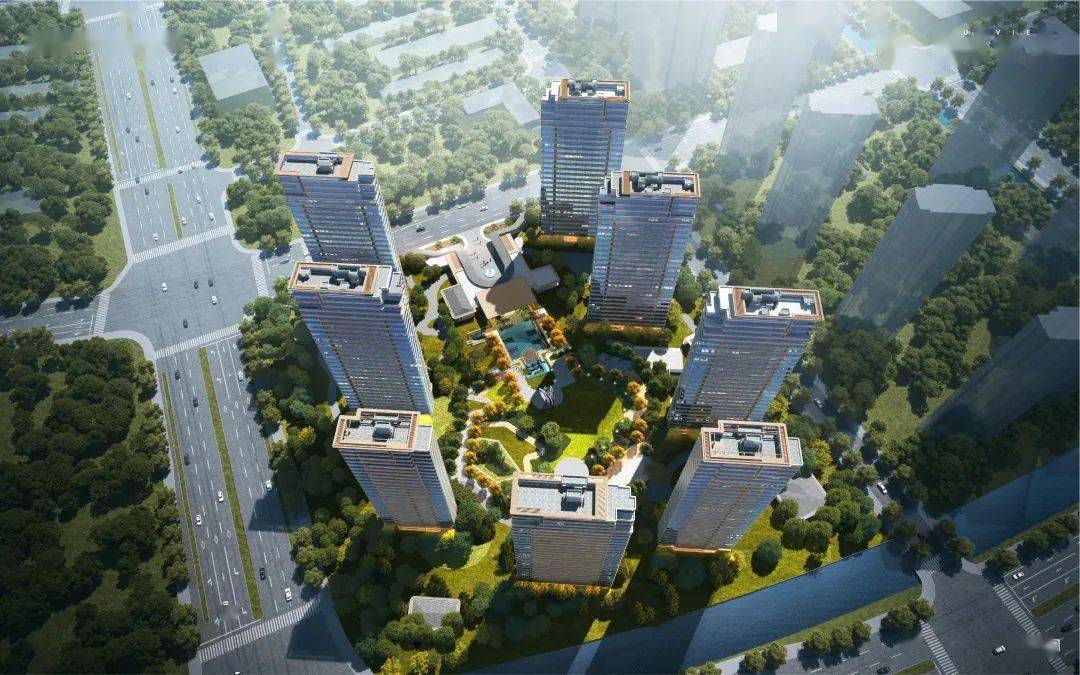 建城发预见未来","河西cbd一线滨江","国府钜著 迭代而来"等视觉造型