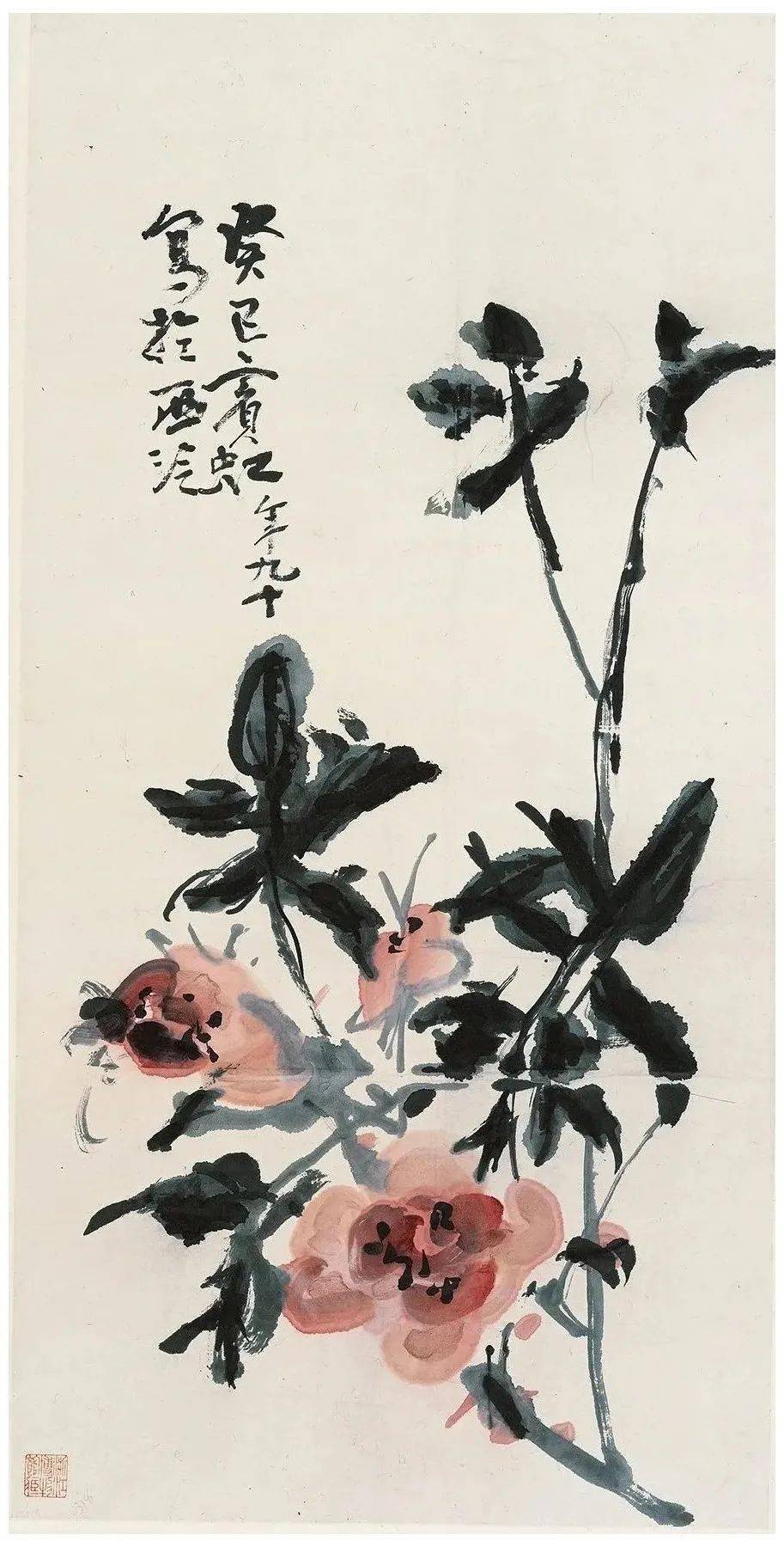 潘天寿：黄宾虹的花鸟，有水流花放之妙_cm_浙江省博物馆_花卉