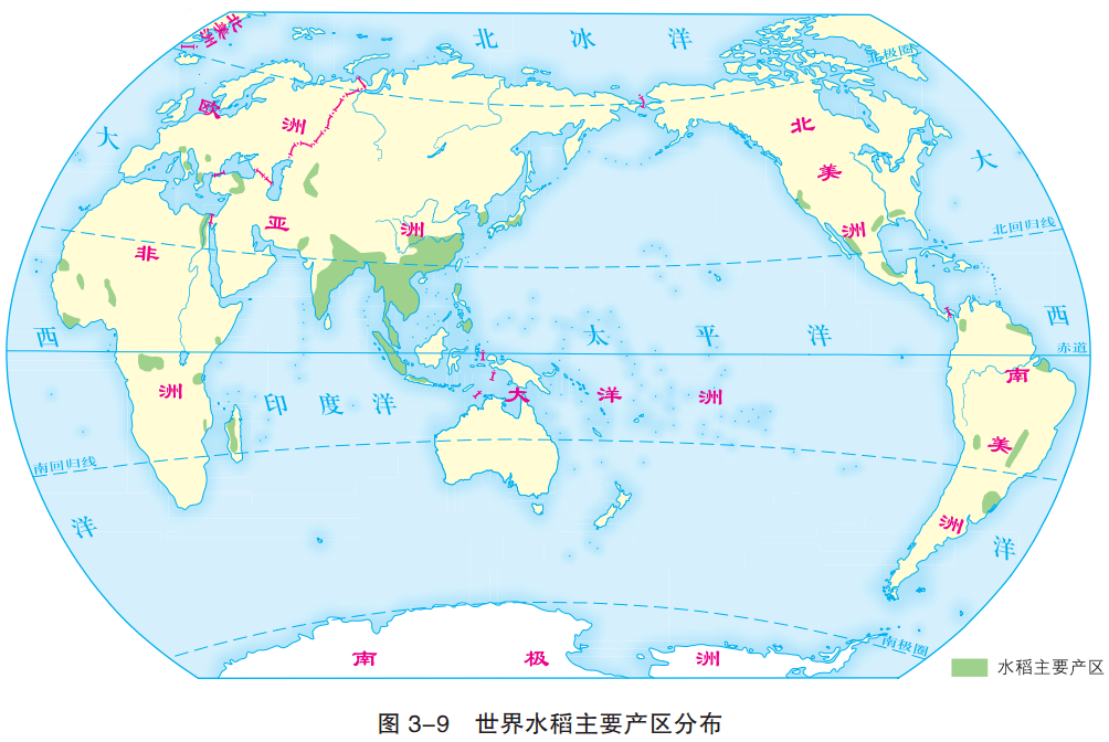 东南亚和南亚降水较为丰富的地区水稻种植业主要分布在而且不太适合大