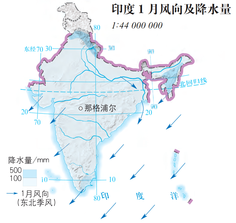 印度降水量分布图片