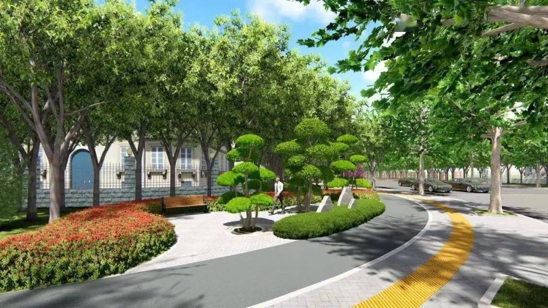 效果图府西路景观绿化项目在许昌市区府西路与学府街交叉口附近,记者
