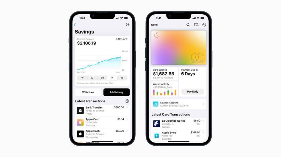 苹果Apple Card储蓄账户上线 允许用户在iPhone钱包应用中开设高盛的高收益储蓄账户