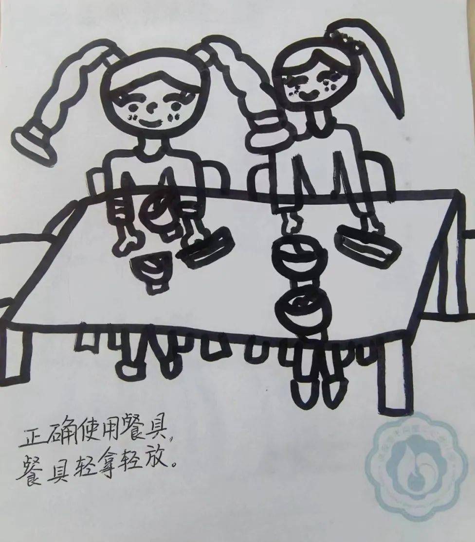 愉快进餐简笔画幼儿园图片