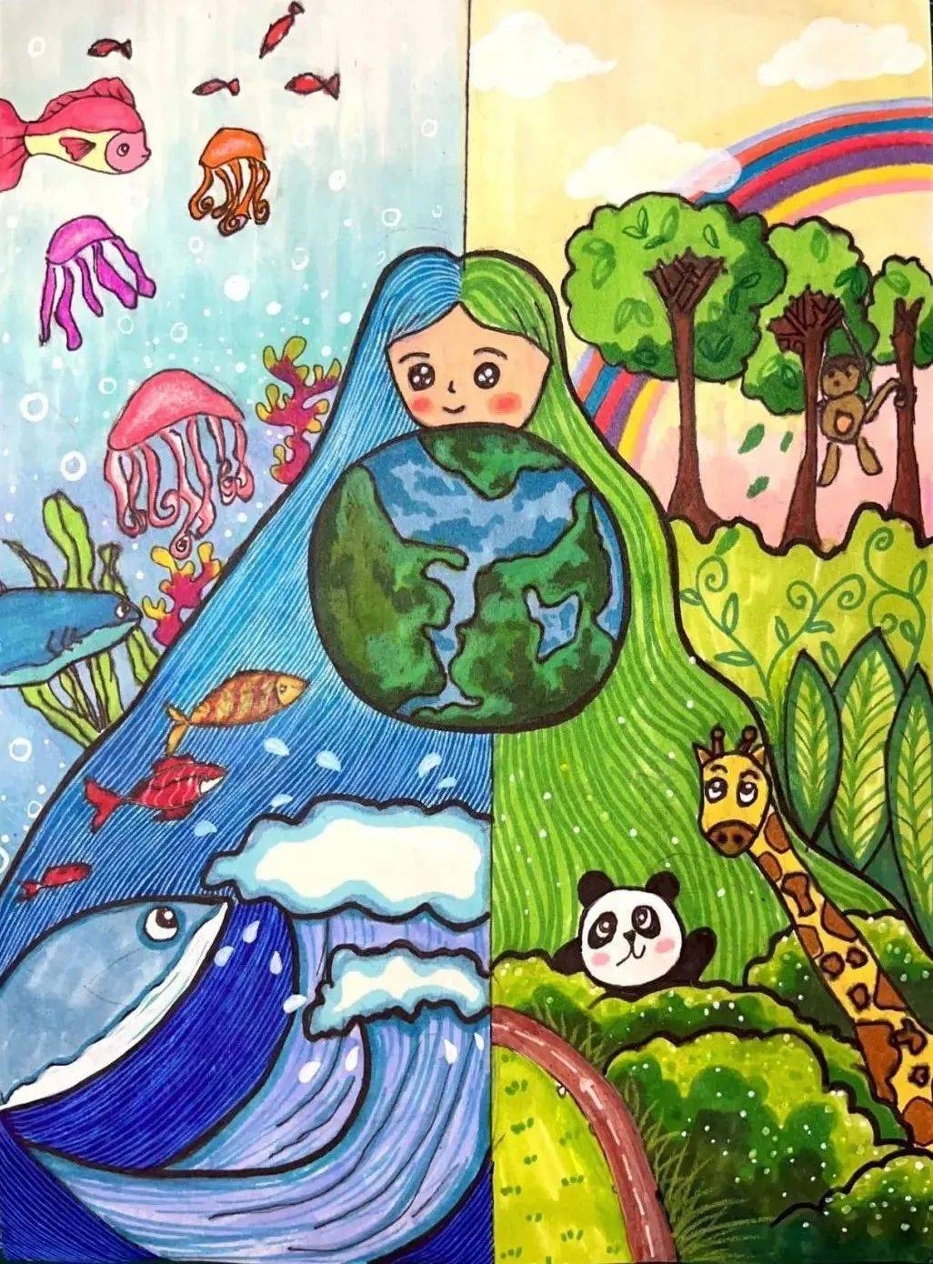 世界地球日儿童画公益大赛获奖作品出炉 | 世界地球日_三等奖_儿童组