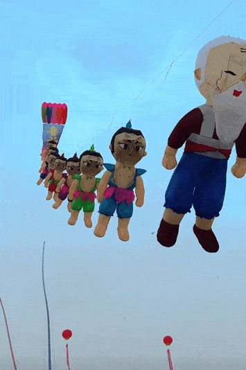 潍坊风筝"疯了"!创意绝了!空中斗法大会?_秦始皇_飞天_爷爷