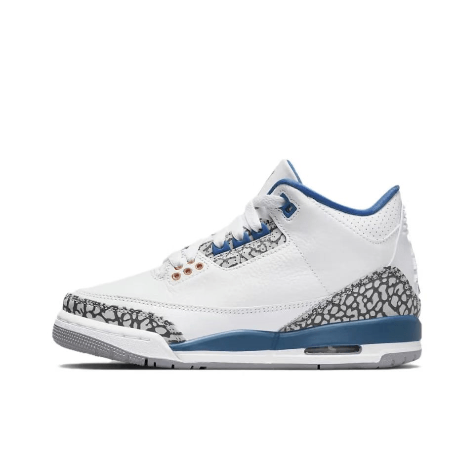 jordan 3 retro"white andtrue blue"奇才防滑耐磨轻便中帮复古篮球鞋