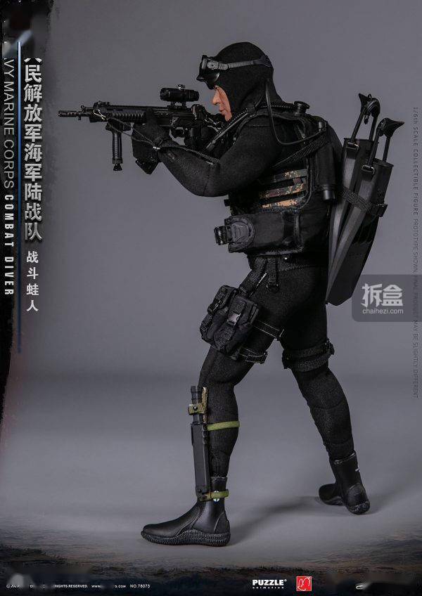 damtoys 中国人民解放军海军陆战队 战斗蛙人 1/6兵人_潜水_弹匣_比例
