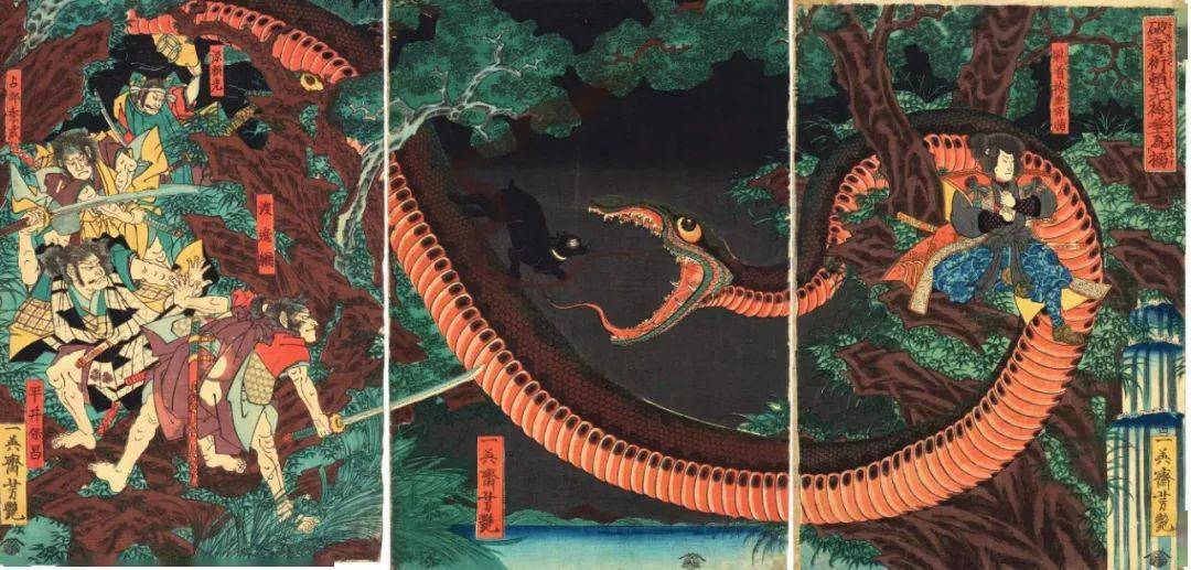 浮世绘纹身八岐大蛇图片