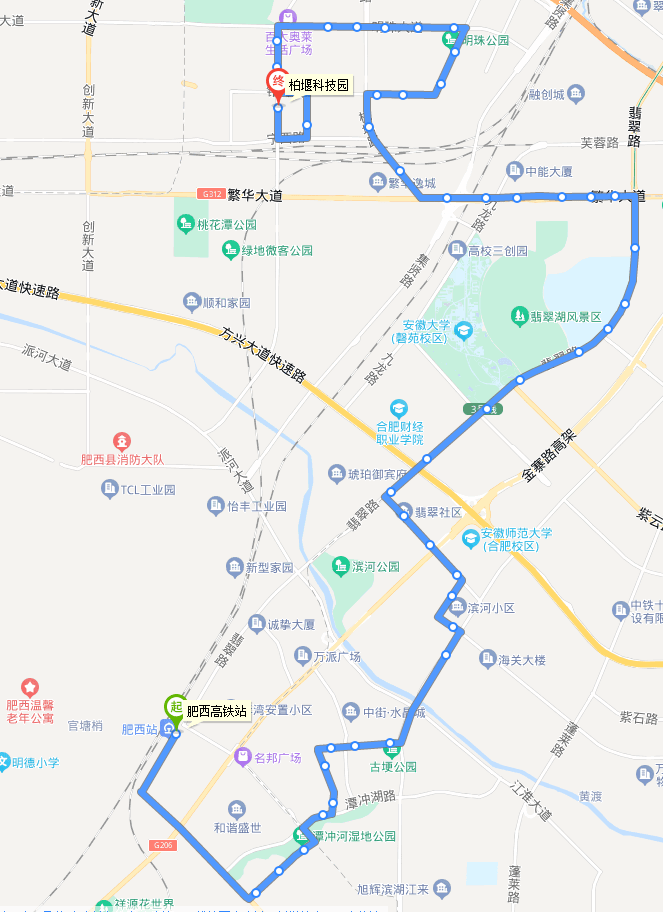 今起,691路公交车线路走向调整_肥西_繁华大道_施工
