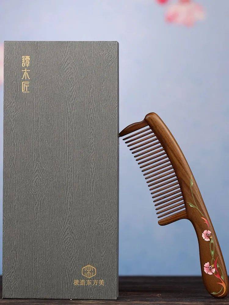 谭木匠手工梳礼盒,珍贵红木,传承30年工艺,献礼母亲节_木梳_康乃馨