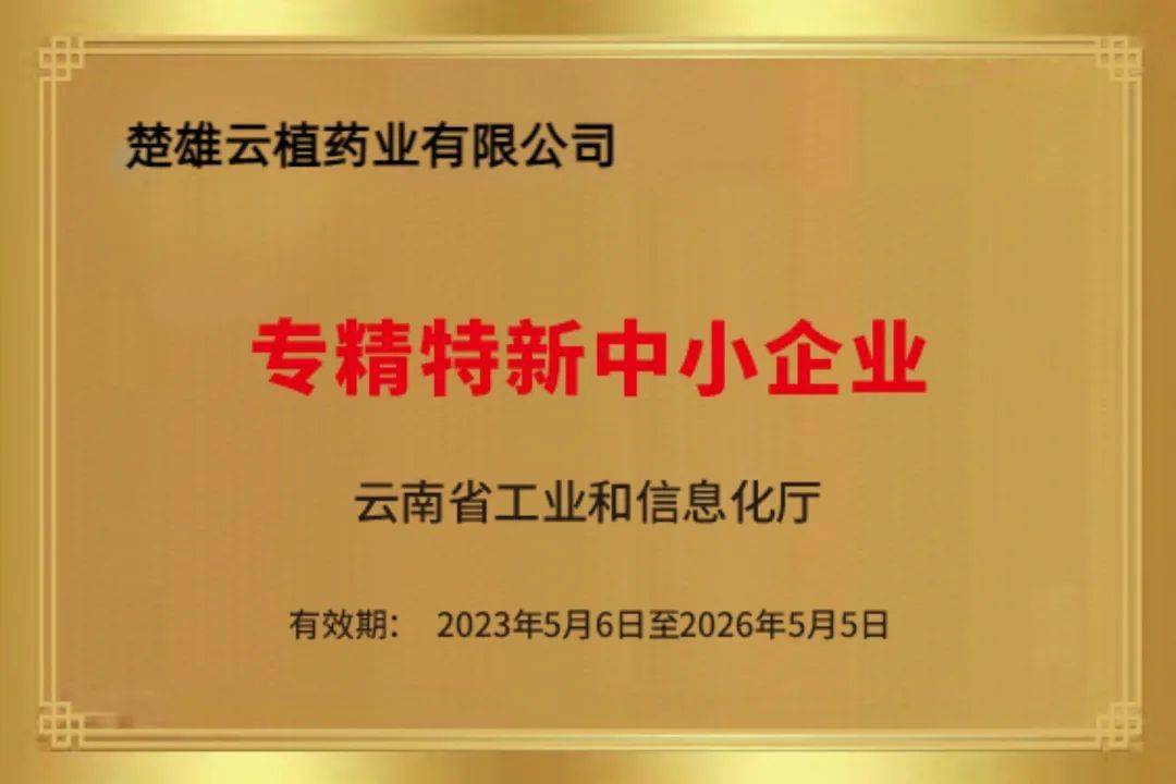 云植药业2户子公司喜提云南省"专精特新"中小企业认定_发展_创新_腾冲