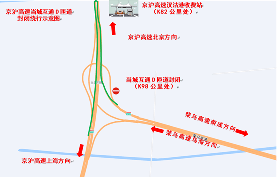 其中,王庆坨互通m,n匝道(津雄高速k18公里处)将于5月13日上午7时至5月