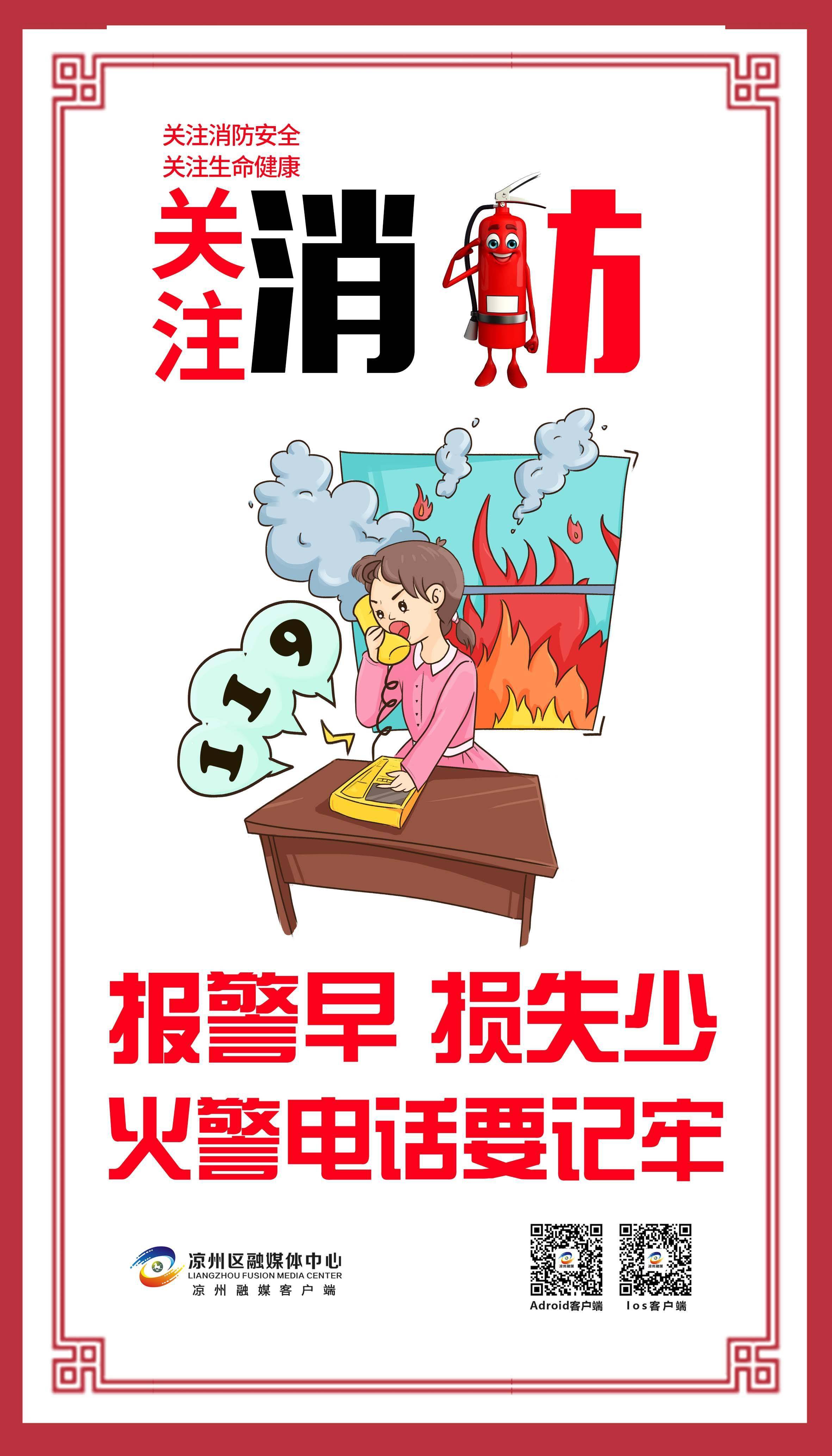 【海报】报警早,损失少,火警电话要记牢