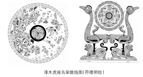 虎座鳥架鼓曾被當成素材印在郵票上,被譽為楚文化的代表.