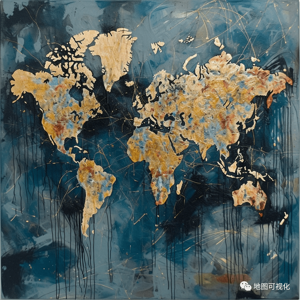 由ai生成著名艺术家风格的世界地图_天地_平台_版权