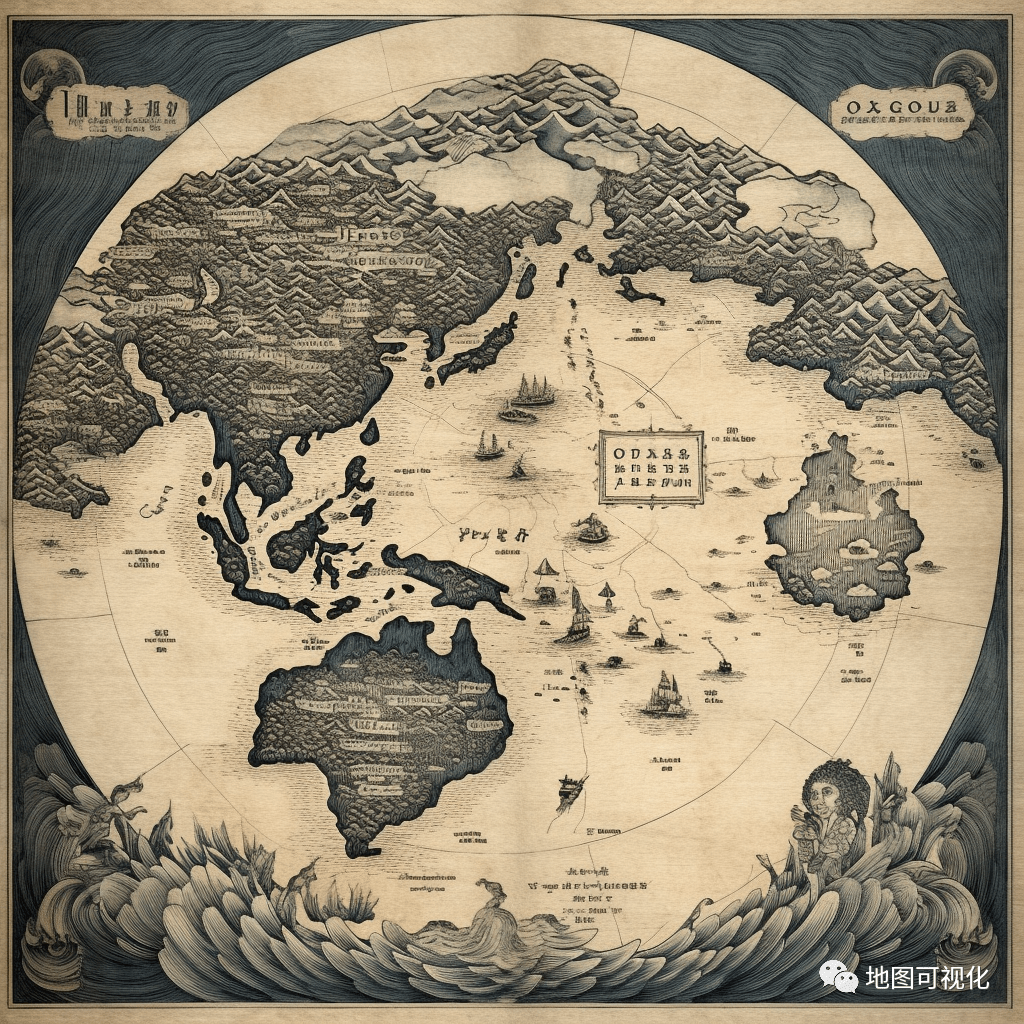 由ai生成著名艺术家风格的世界地图_天地_平台_版权
