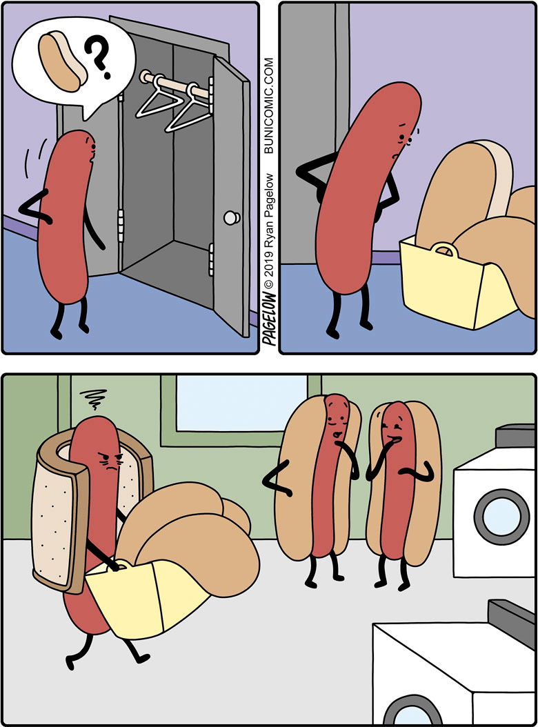 ▼就从热狗变成了三明治.那没有衣服穿的时候,▼穿上新衣服!