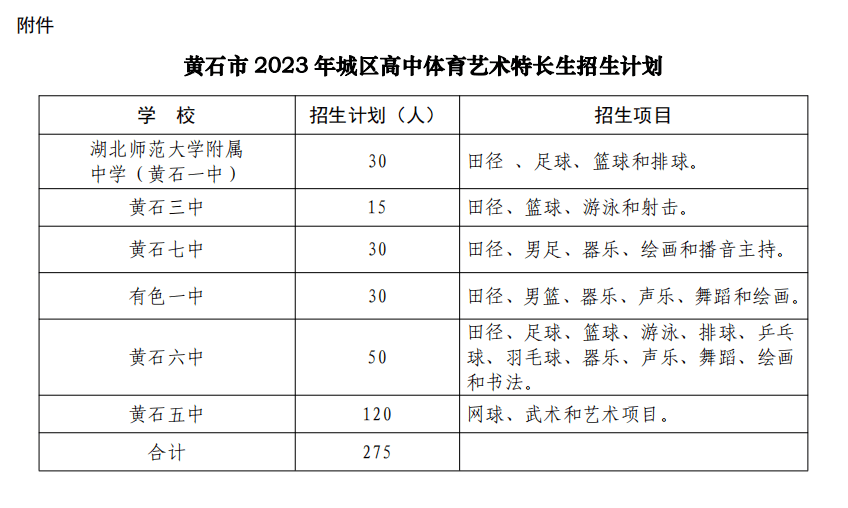 275人!黄石城区6所学校招收特长生