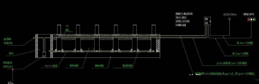 智能升降柱系统图及安装大样图,cad格式_深度_水位_图纸