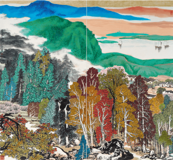 北京罗平安 田园系列之三 中国画 220cm×150cm 陕西韩硕 骄杨颂 中国