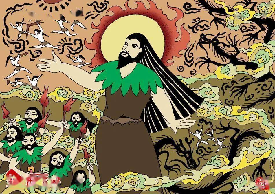 原创手绘|伏羲十四功绩图(十二)_天水_治理_管理