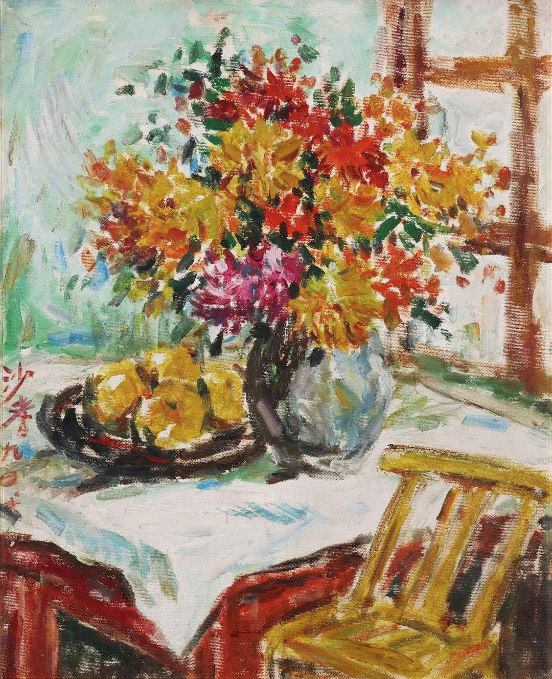 lot 5531沙耆(1914-2005)静物布面油彩1990年60×50cm签名:沙耆 九〇