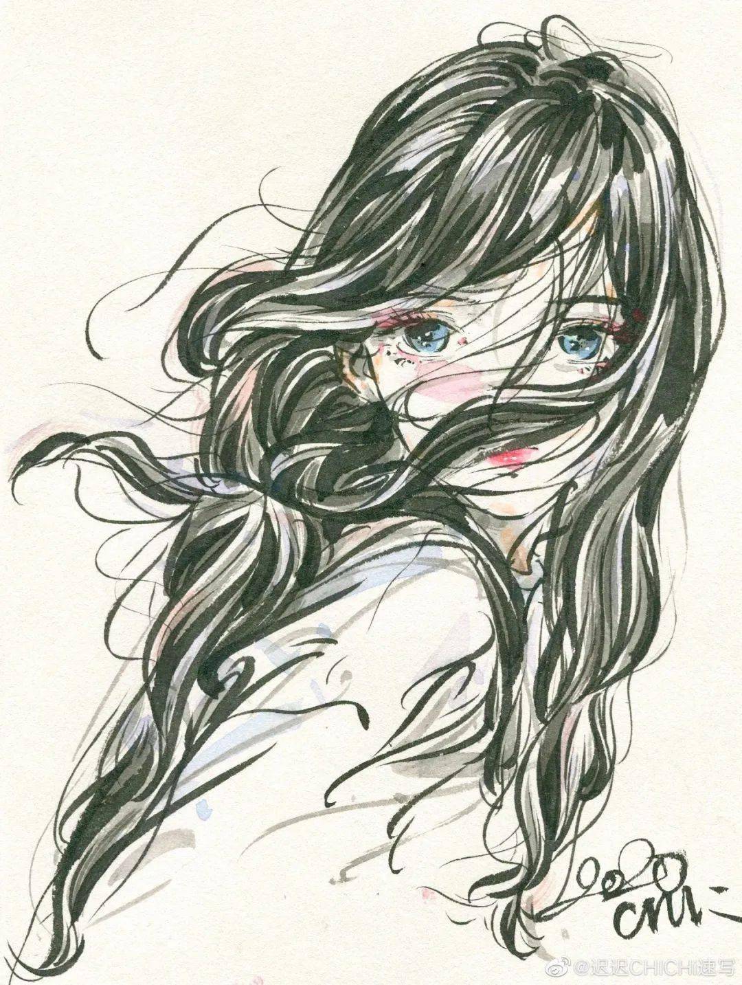 速写画得如此炉火纯青轻松又自由他的用笔非常顺滑你就会发现看过迟迟