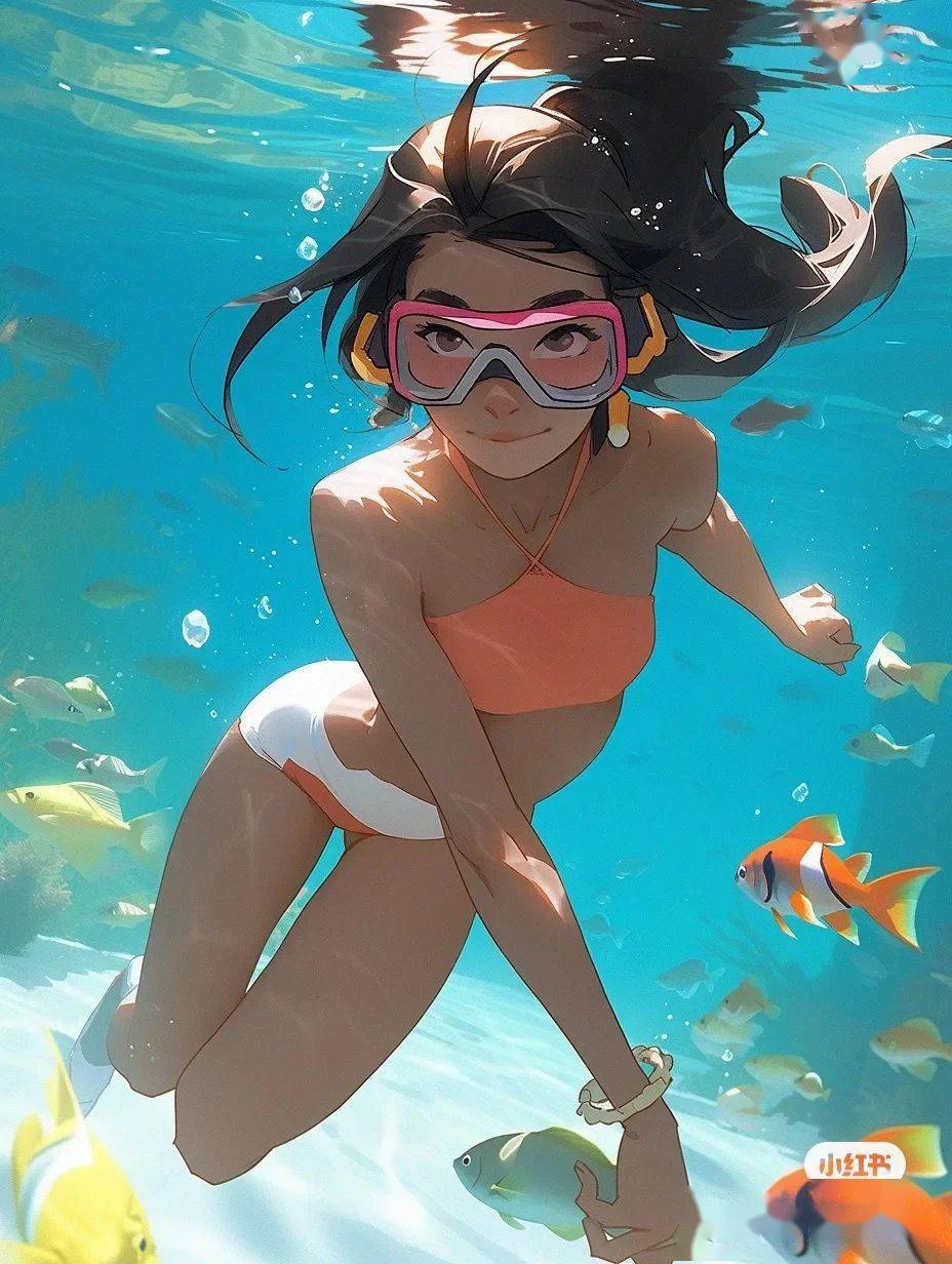 69♀15的几张谁知道潜水装备活活难死ai,漫画风格画的乱七八糟