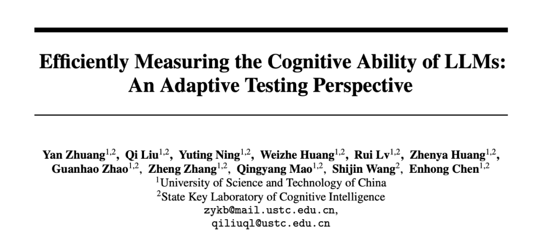 千模千测”——针对大语言模型认知能力的高效测试方法_评估_进行_Yan