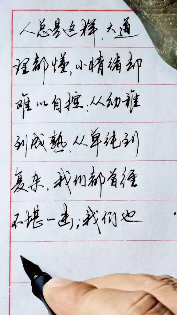 手写钢笔字 励志正能量 钢笔行书 成长