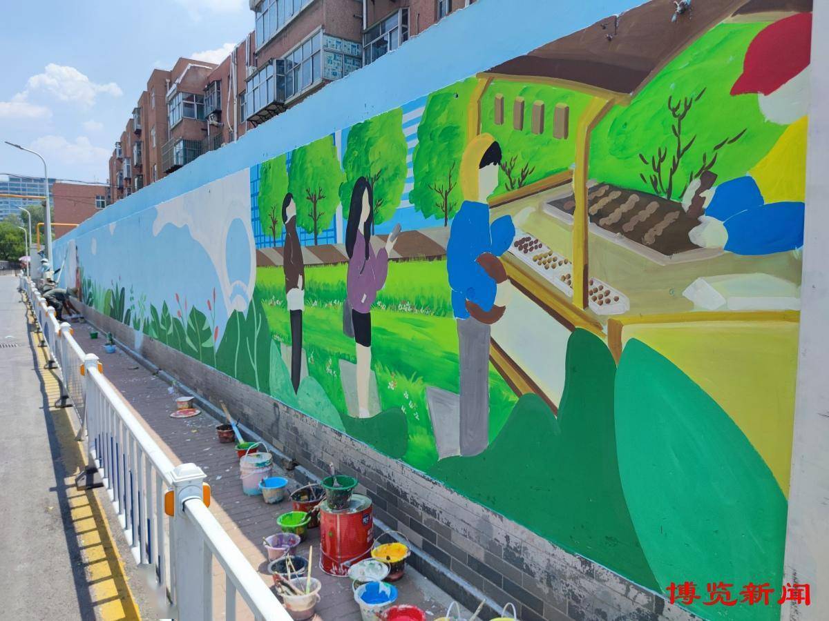 张店:墙面彩绘 背街小巷换新颜_淄博_墙体_城市
