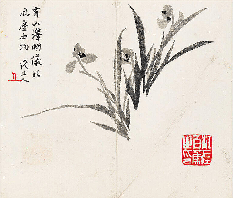 白蕉《闲人忙事册》,水墨兰花,气质非凡!_书画_云间_小品