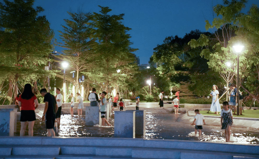 夜间citywalk in江海|城央绿廊油湾公园水岸律动路线_江门_山顶_大桥