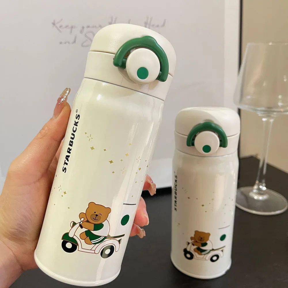 【星巴克梅森小熊保温杯】39.9元!350ml,304不锈钢内胆!