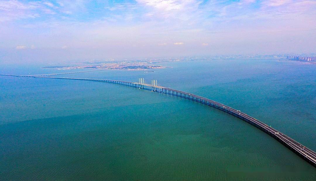 《山东行》青岛胶州湾跨海大桥,景色迷人,恍如仙境