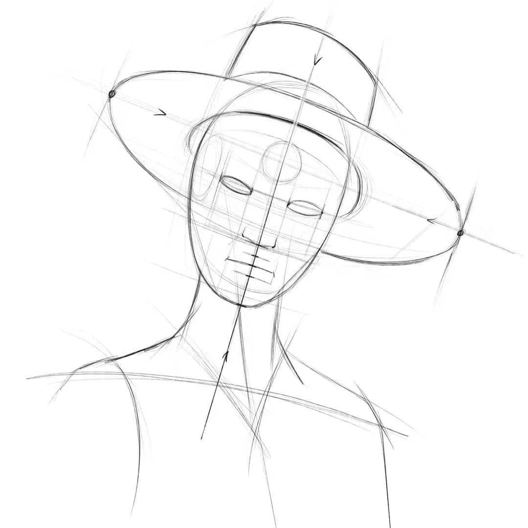 带辅助线,线条清晰的自动铅笔素描!_iusupov_意大利_苏波夫