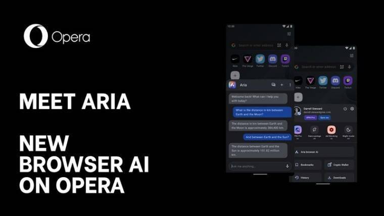 Opera旗下AI工具Aria将登陆iOS平台 并于今年6月底向安卓用户开放