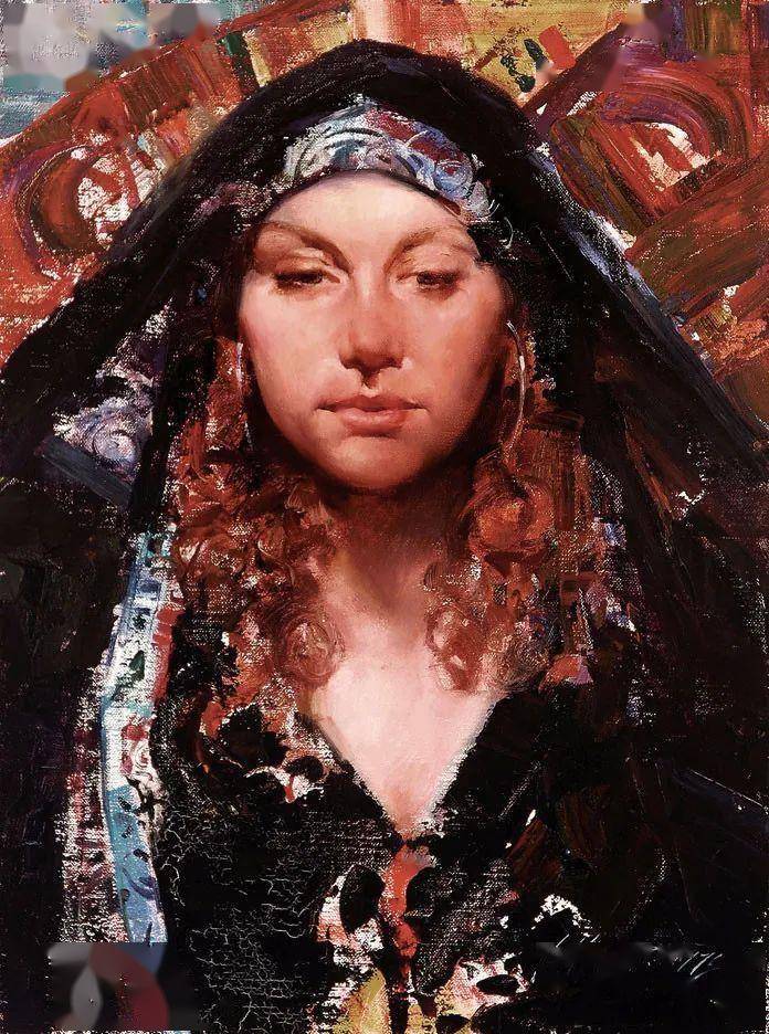 " 他的人物作品色彩斑斓中彰显个性,堪称21世纪的当代"列宾".