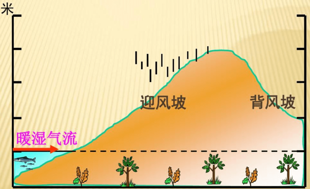 迎风坡地形雨图片