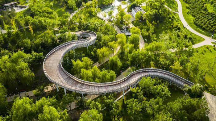 图话| 太原植物园美景如画_植被_绿色_游人如织